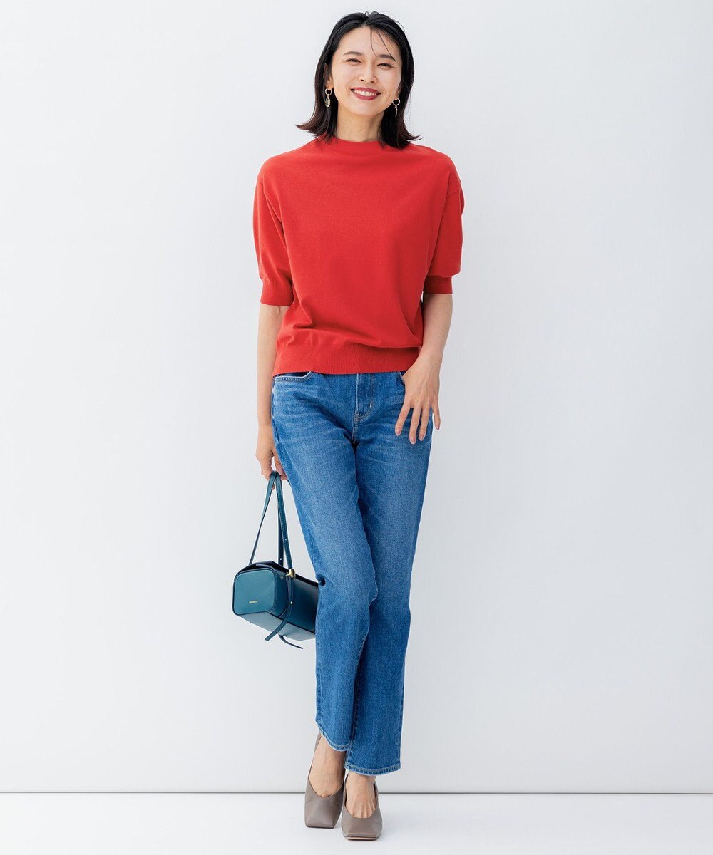 23区 【洗える/アンサンブル対応】ヴィスコースストレッチ 半袖 ニット 