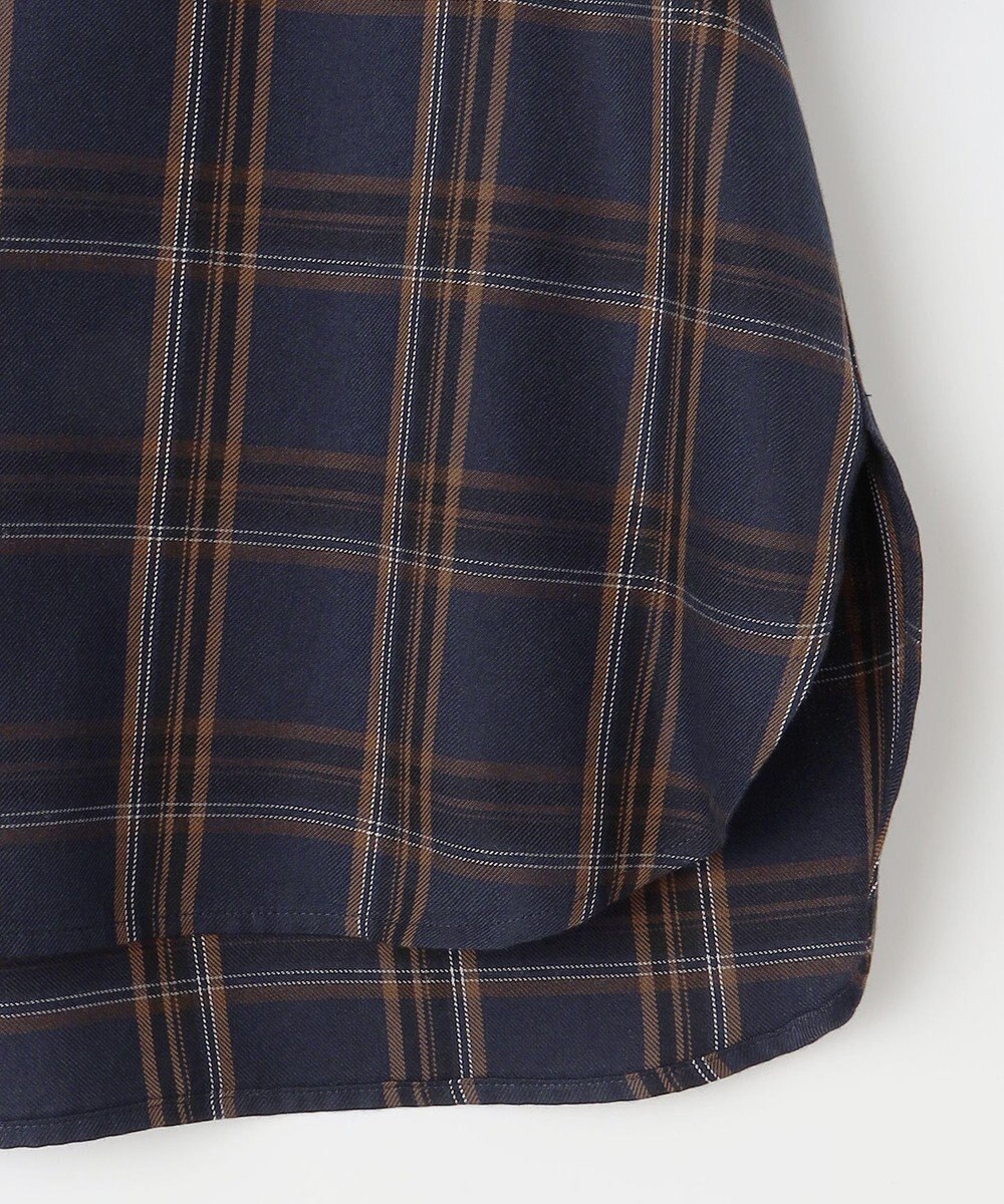 J.PRESS LADIES 【洗える】綿セルロースクリアチェック ボリューム袖 ブラウス 