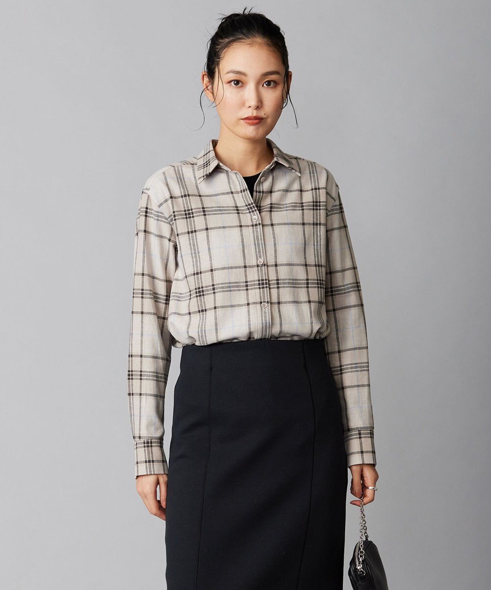 ICB 【洗える】コットンカポックチェック シャツ 