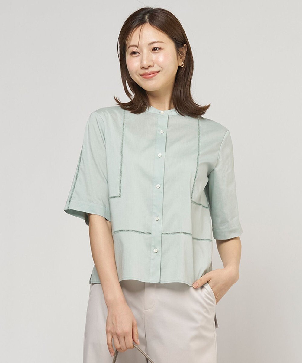 J.PRESS LADIES S 【WEB限定カラーあり・一枚で着映え】ラミー ポプリン ボクシーシャツ 