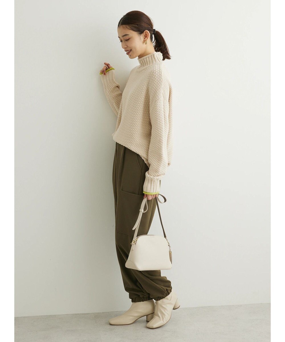 Green Parks 袖ラインカノコ編みニットプルオーバー 