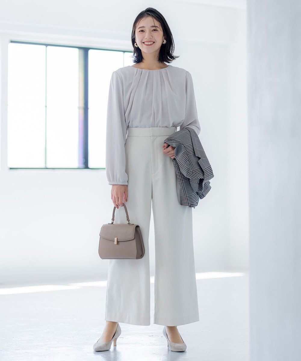 組曲 T/Rツイルストレッチ ワイドパンツ 