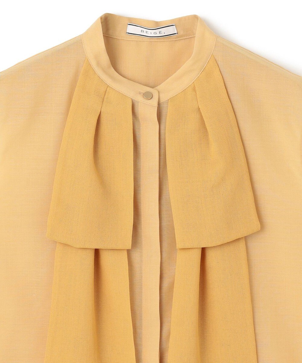 BEIGE， 【洗える】MOYE / シアーウールビックボウタイブラウス 