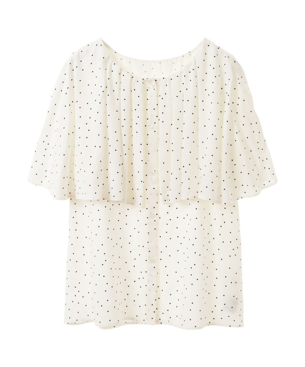 earth music&ecology ケープカラーブラウス 