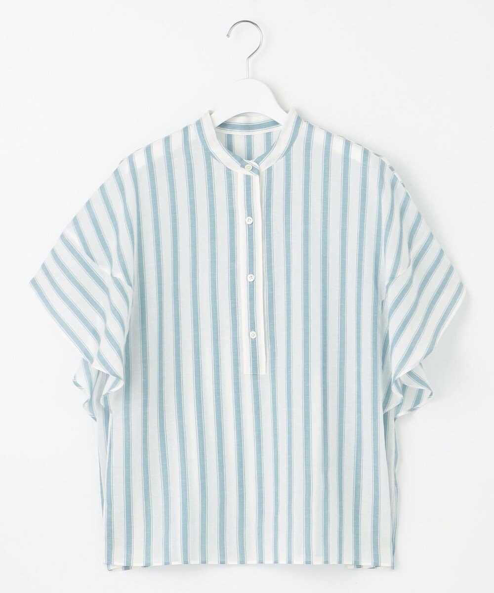 自由区 L 【洗える】テンセルリネンデザイン ブラウス 