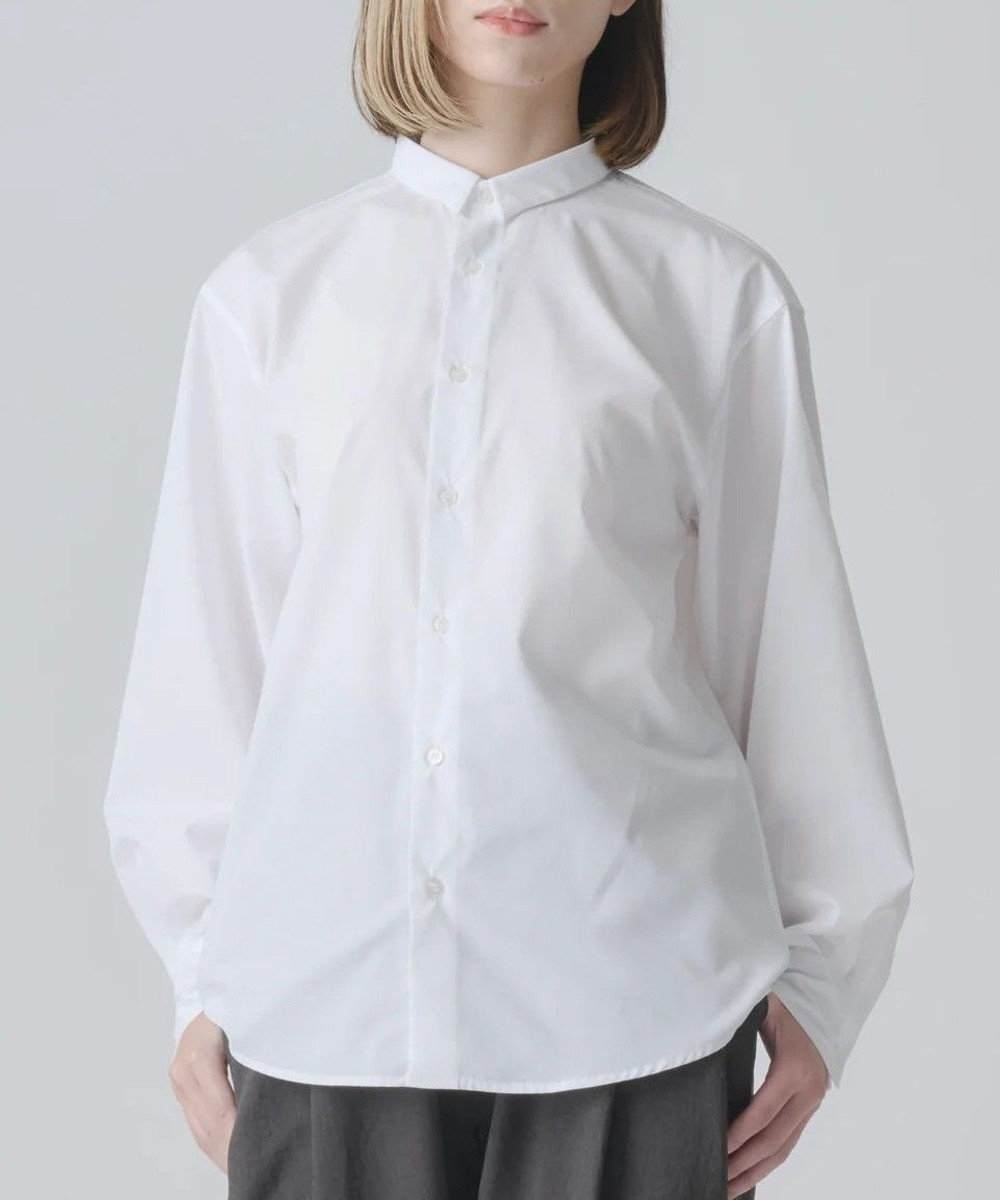 muuc 〈日本製・上質なブロード〉the amber shirt〈ユニセックス・大きいサイズあり〉〈3シーズン〉〈お顔スッキリ見せる小さめ襟のシャツ〉 