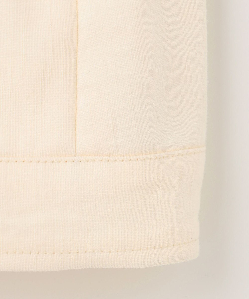 自由区 【XSサイズ～/洗える】ブライトリネンファイユ ジップアップブルゾン 