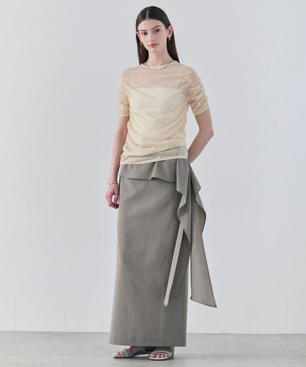 BEIGE， TOPAZ / アレンジギャザー ニット 