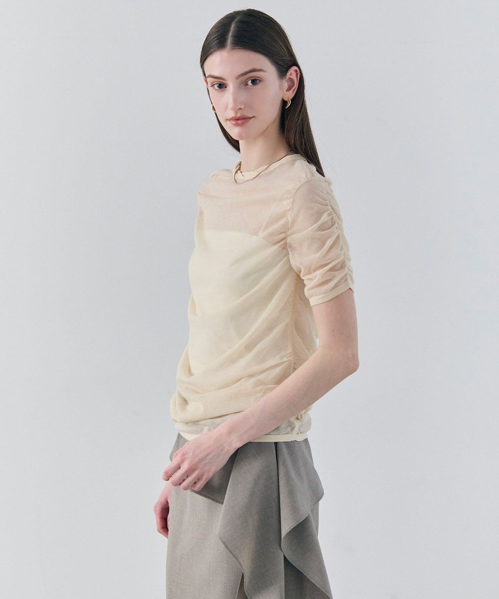 BEIGE， TOPAZ / アレンジギャザー ニット 