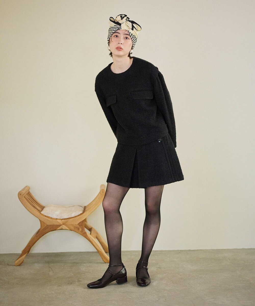 #Newans 【セットアップ可能】ワイドスリーブツイードプルオーバー 