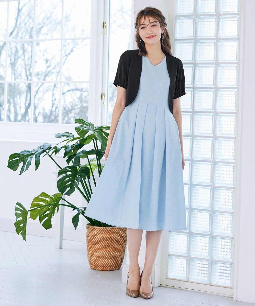 Tiaclasse 【洗える】大人上品なタックパフスリーブボレロ 