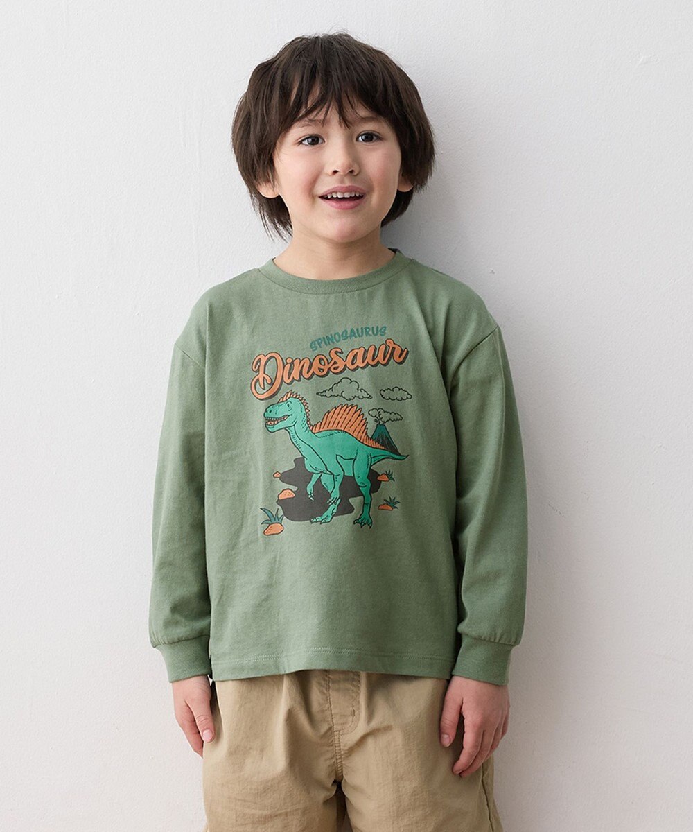 ANY KIDS 恐竜プリント 長袖Tシャツ 
