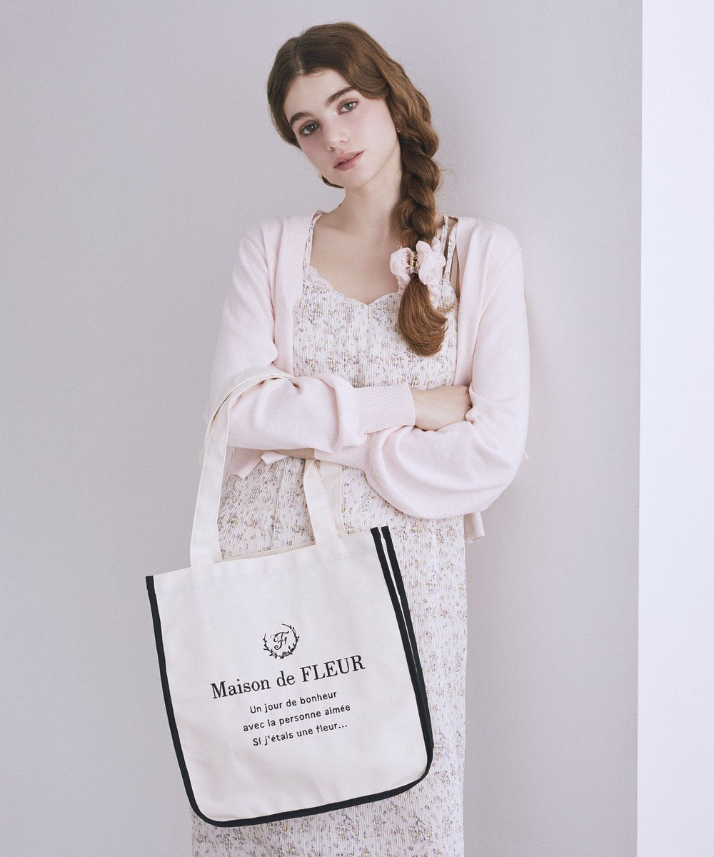 Maison de FLEUR パイピングスクエアトートバッグ 
