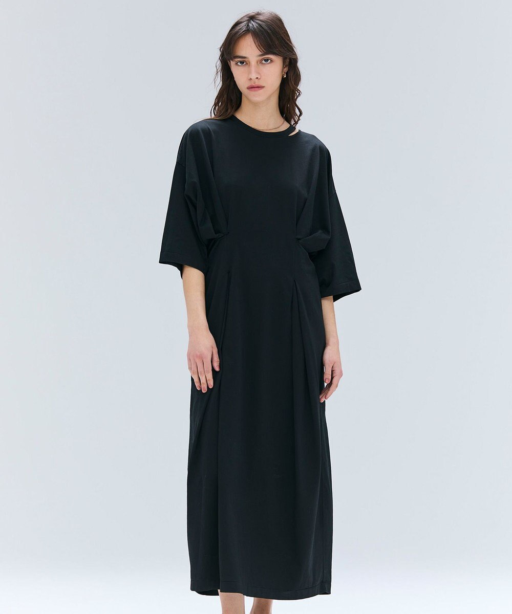 BEIGE， 【洗える】S.BABILA / スリットネックウエストタックワンピース 