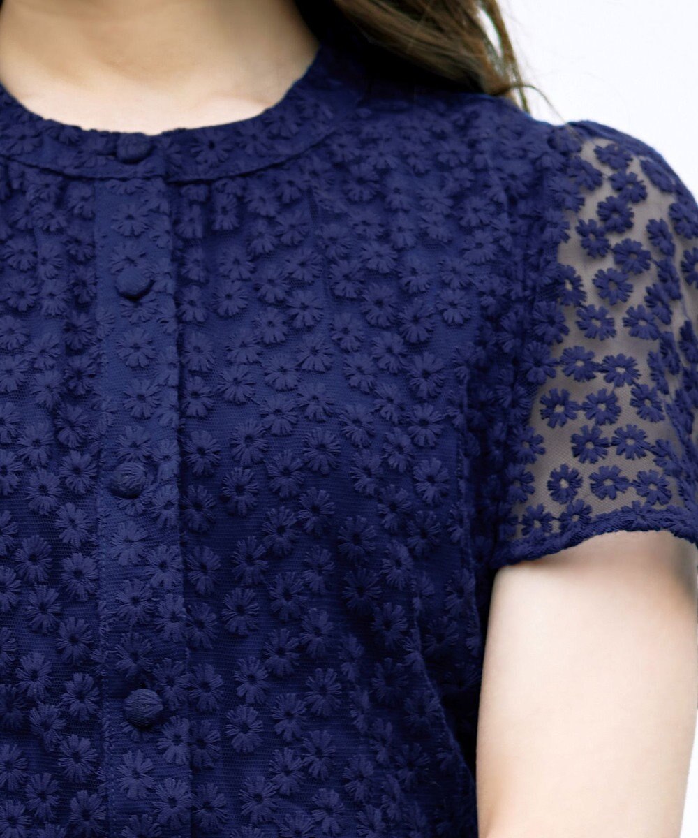 Tiaclasse 【洗える】チュールレースブラウス 