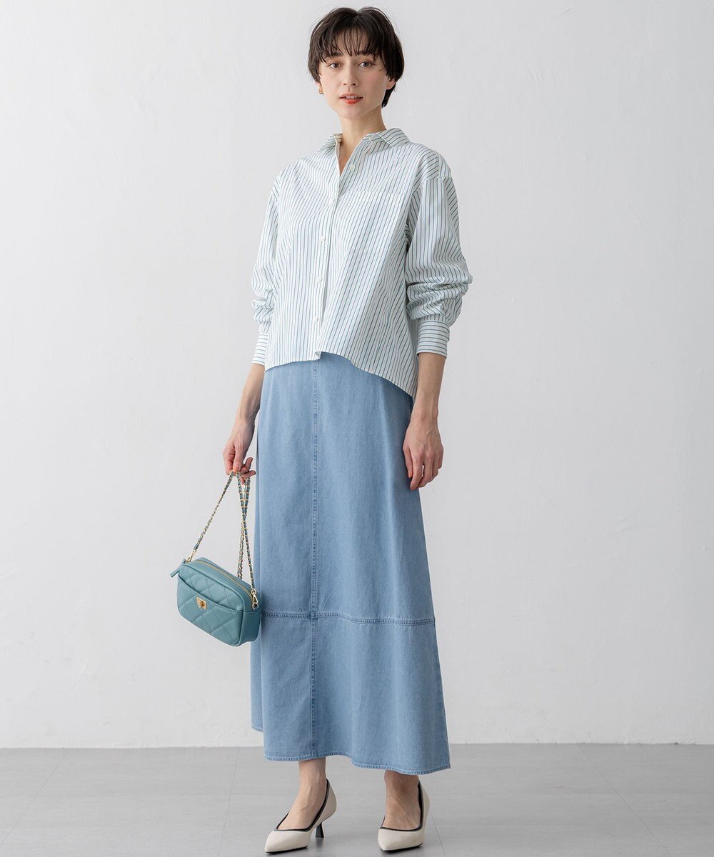 23区 S 【洗える】ライトダンガリー フレア スカート 