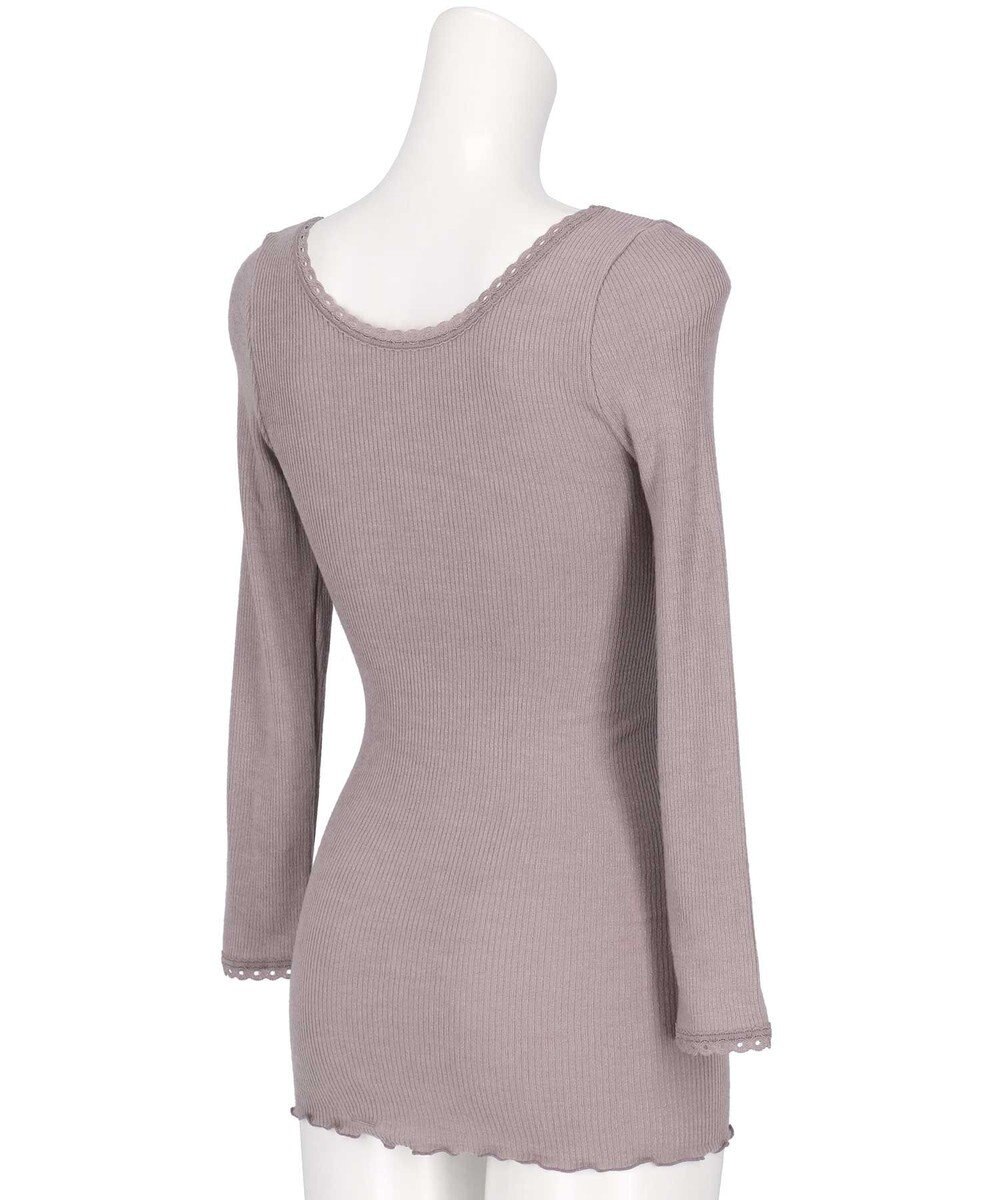 AMPHI あったかインナー 薄手 リブ素材 ９分袖 長袖 UWF360 アンフィ／ワコール 