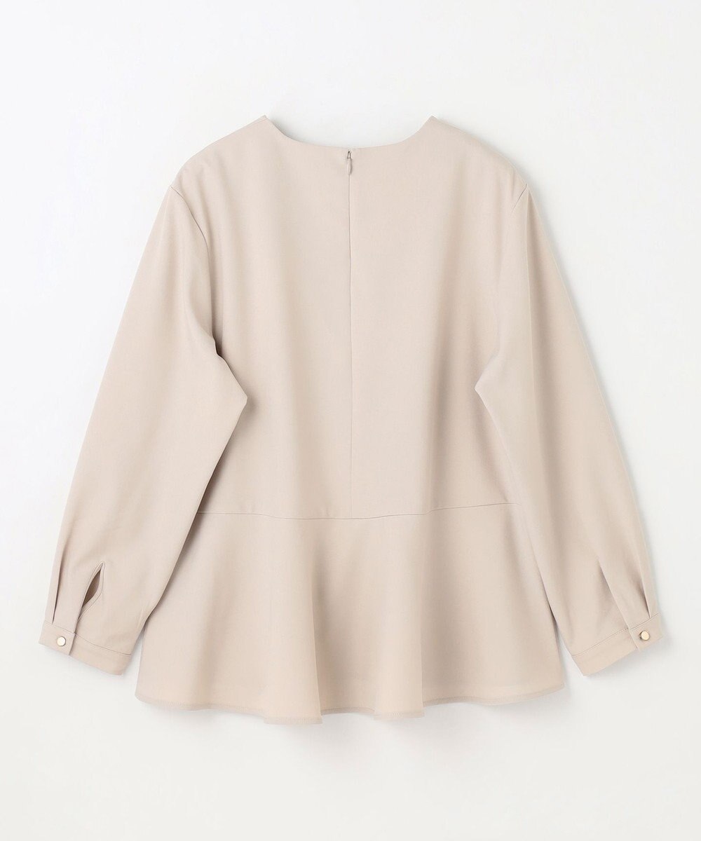 ANY L 【洗濯機可/ストレッチ/セットアップ可】イージーケアペプラムブラウス 