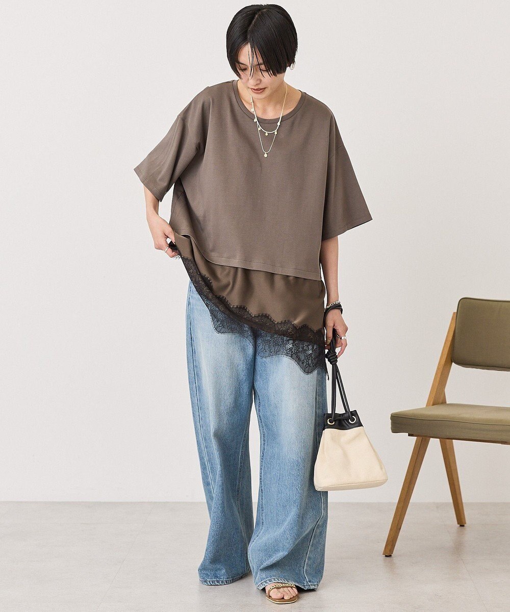 AMERICAN HOLIC レースドッキングＴシャツ 