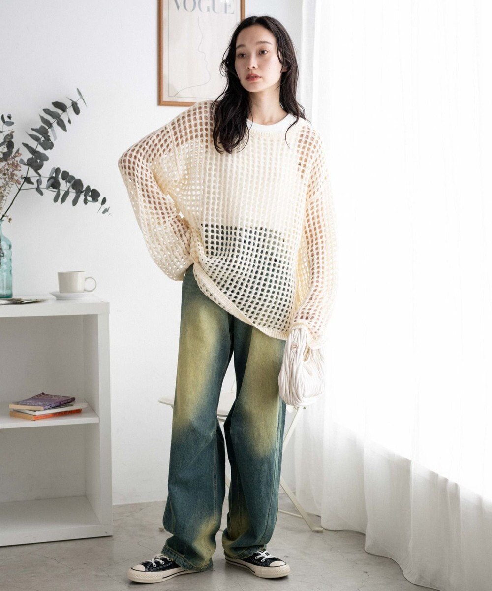 WEGO ビッグメッシュニットプルオーバー 