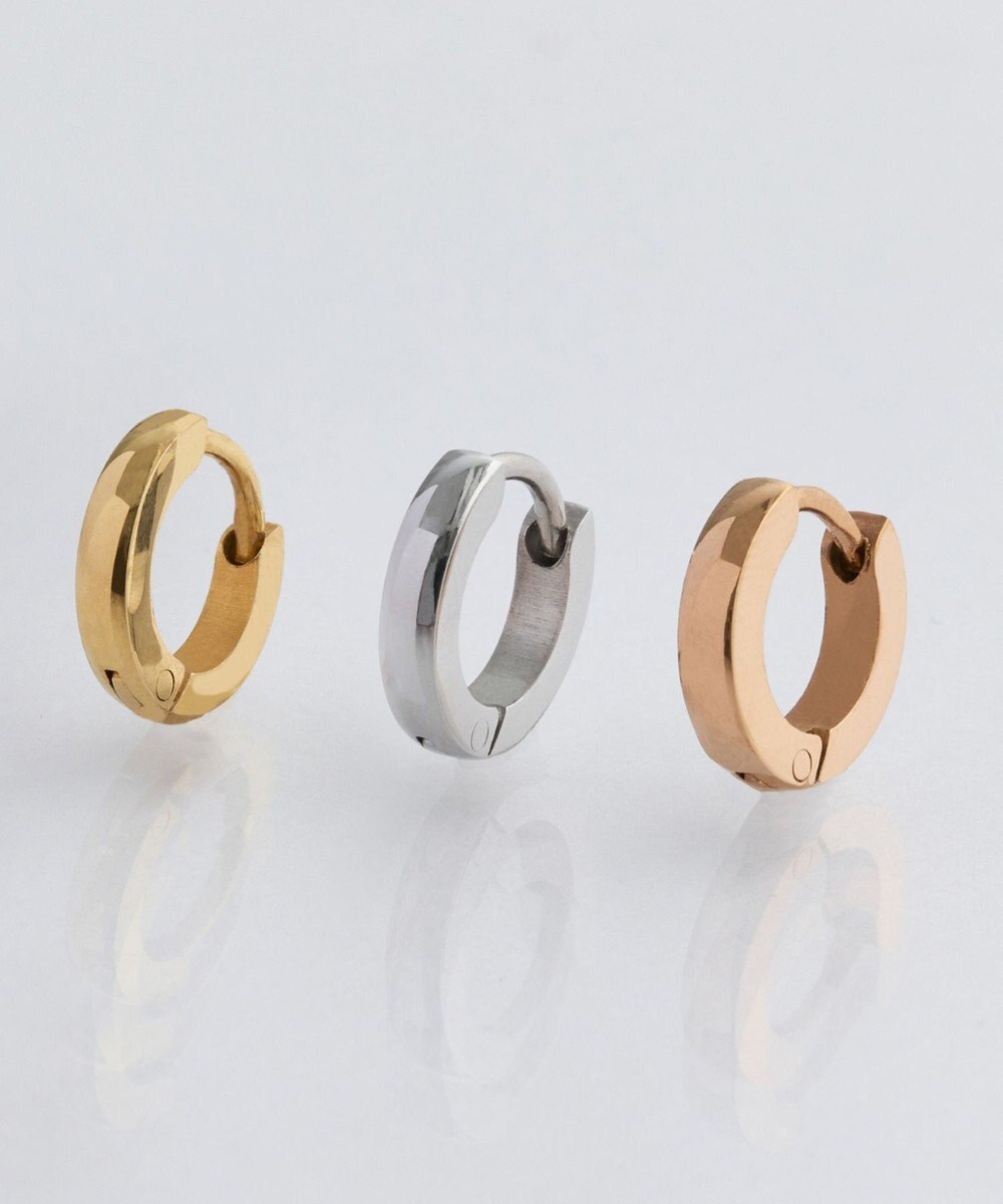 Phoebe 【金属アレルギー対応】ワンタッチメタルフープミニピアス(片耳)/サージカルステンレス ゴールド 