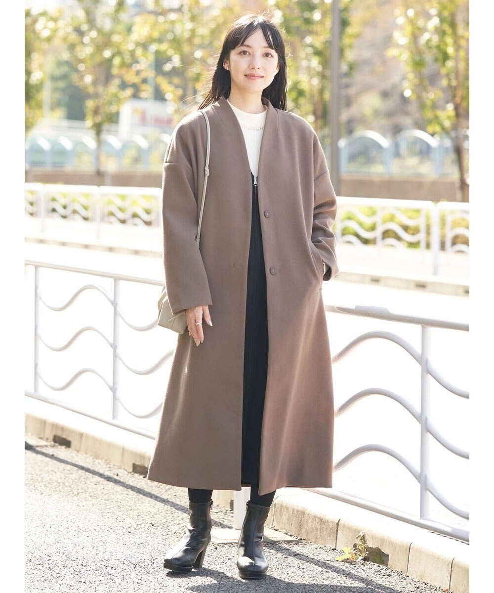 earth music&ecology Ｖネックノーカラーコート 