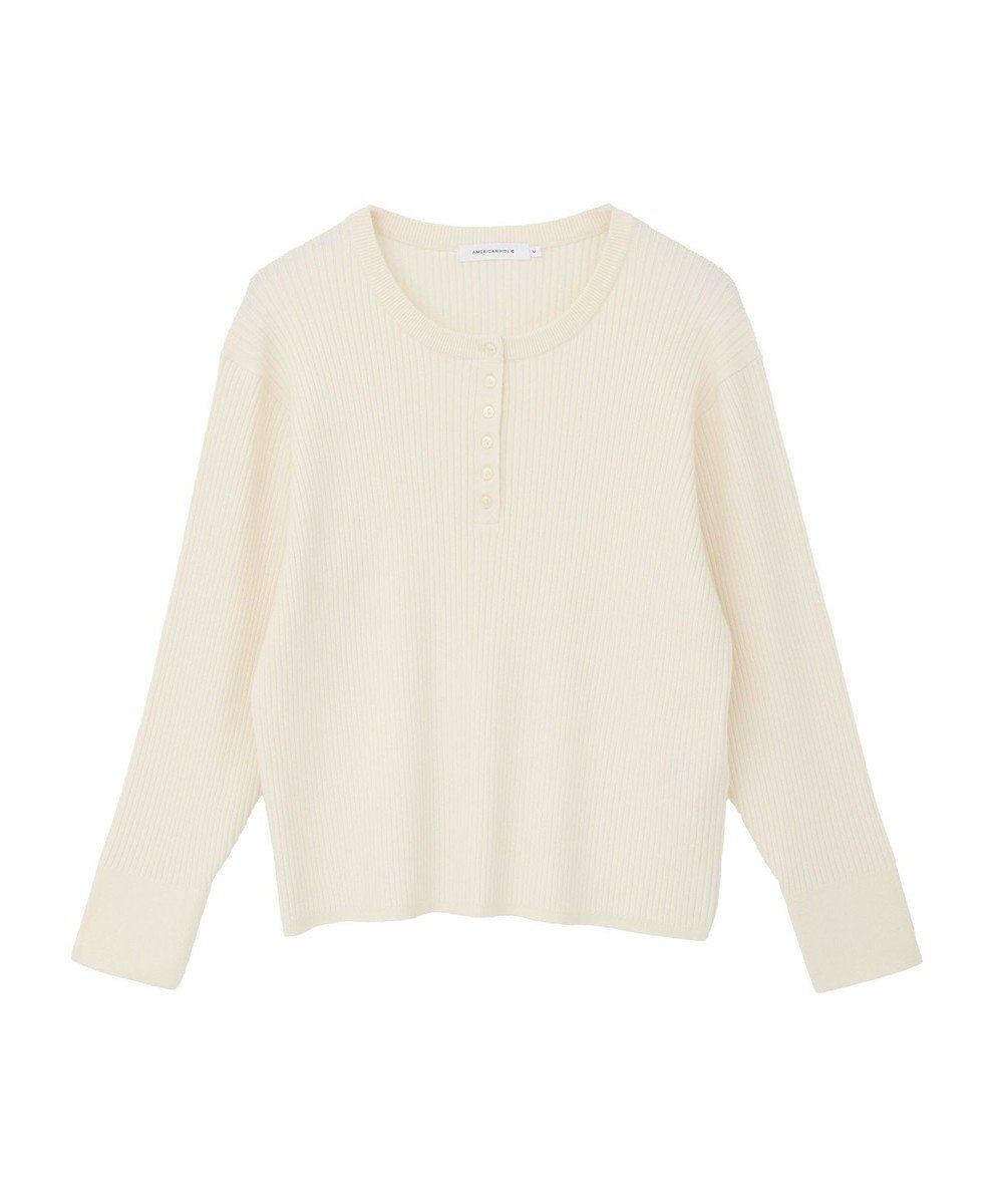 AMERICAN HOLIC バイパチヘンリーネックリブニットプルオーバー 