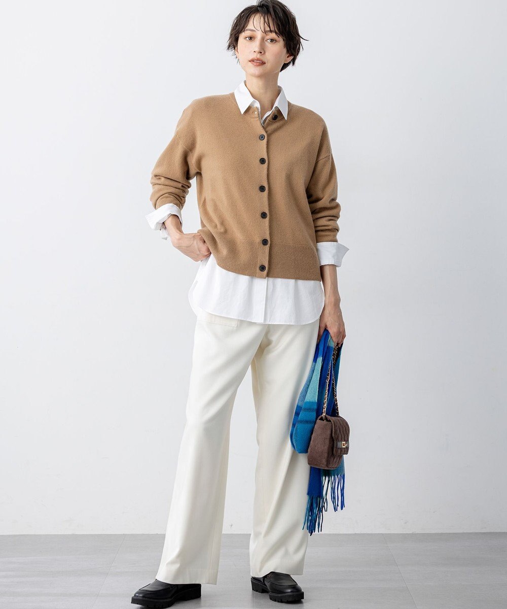 23区 L 【見上愛さん着用/STORY掲載】ピュアカシミヤ クルーネック カーディガン 