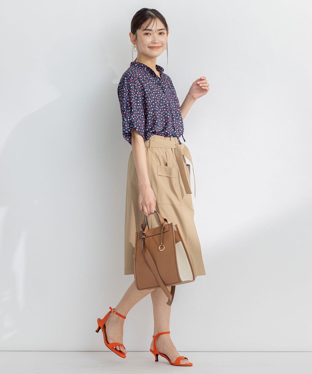 組曲 【洗える】プティフラワージョーゼットシフォン ブラウス 