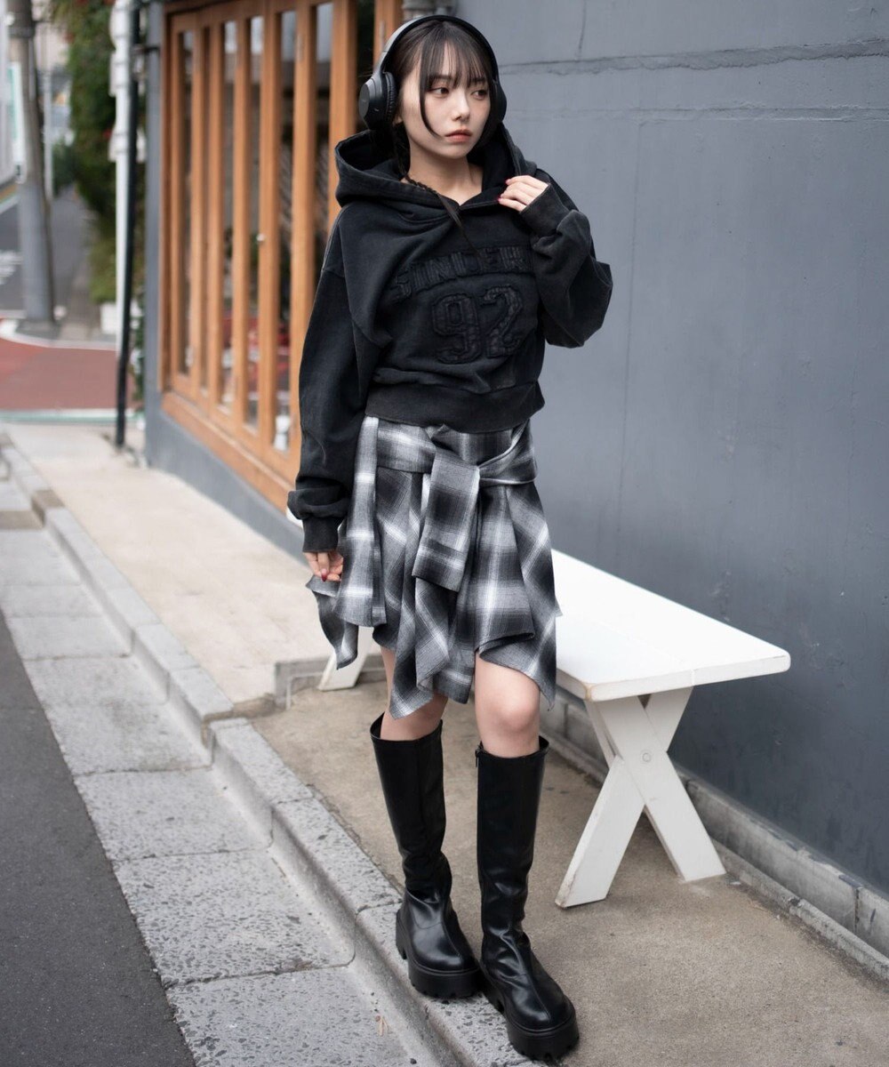 WEGO グラフィックショートプルパーカー 