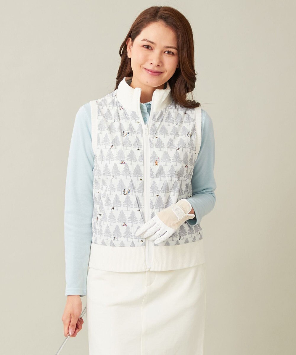 23区GOLF 【WOMEN】ストレッチモール リバーシブル ベスト 1着で2着分のお得感 温度調節に◎ 