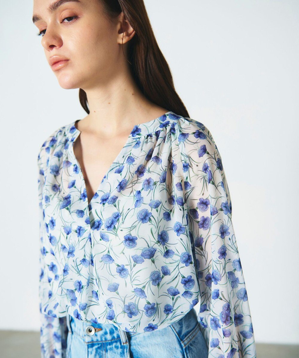 GRACE CONTINENTAL スモールフラワーケープトップ 