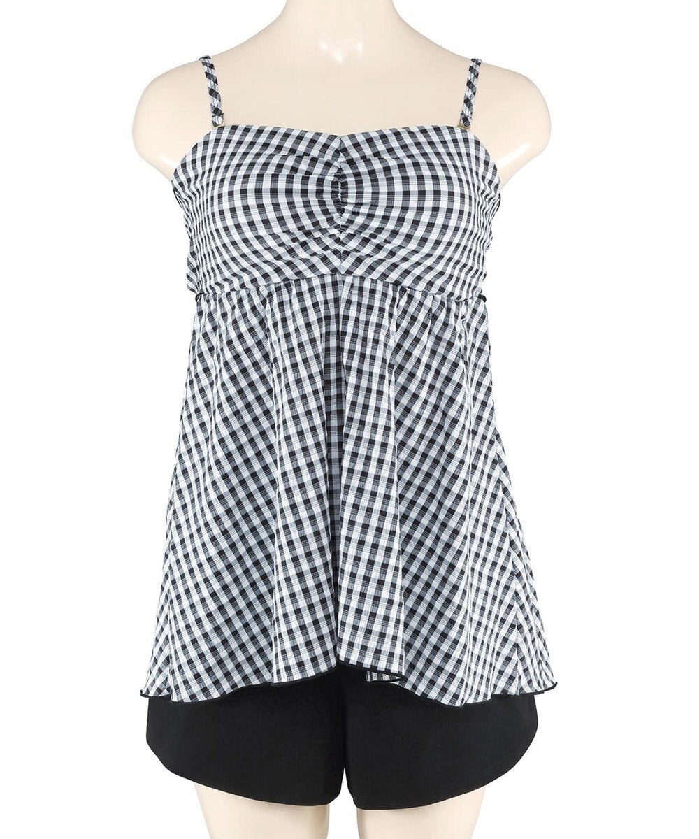 San-ai Resort（三愛水着楽園） 【WEB限定】ペプラムチェック3点セット【Beach Queen（ビーチクイーン）】 