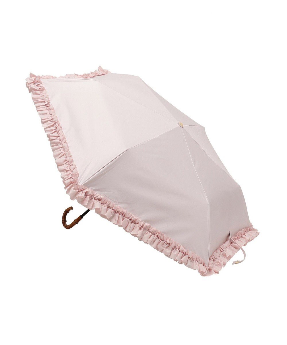 Maison de FLEUR 《晴雨兼用》遮光&UV CUT フリル折りたたみ傘 