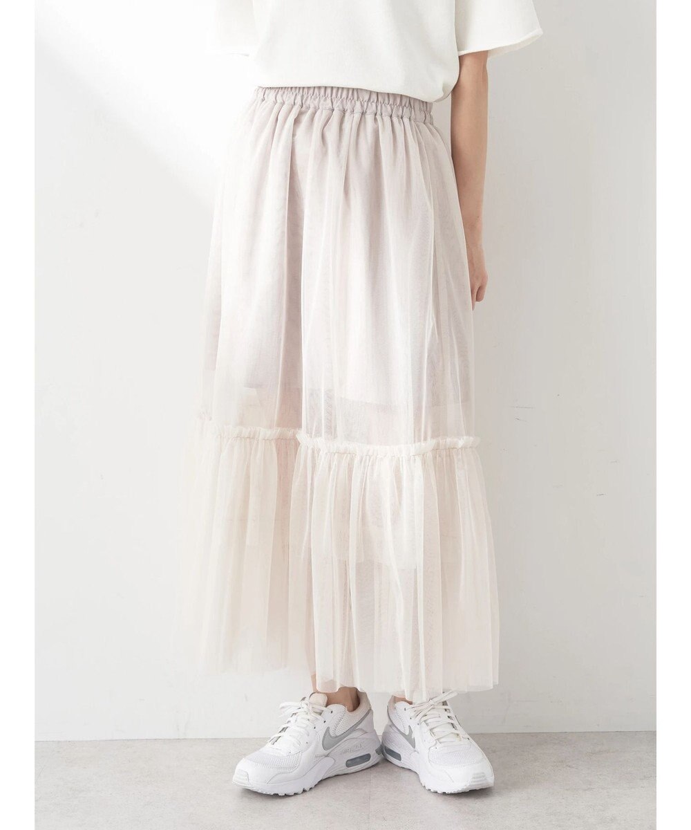 earth music&ecology ティアードチュールスカート 