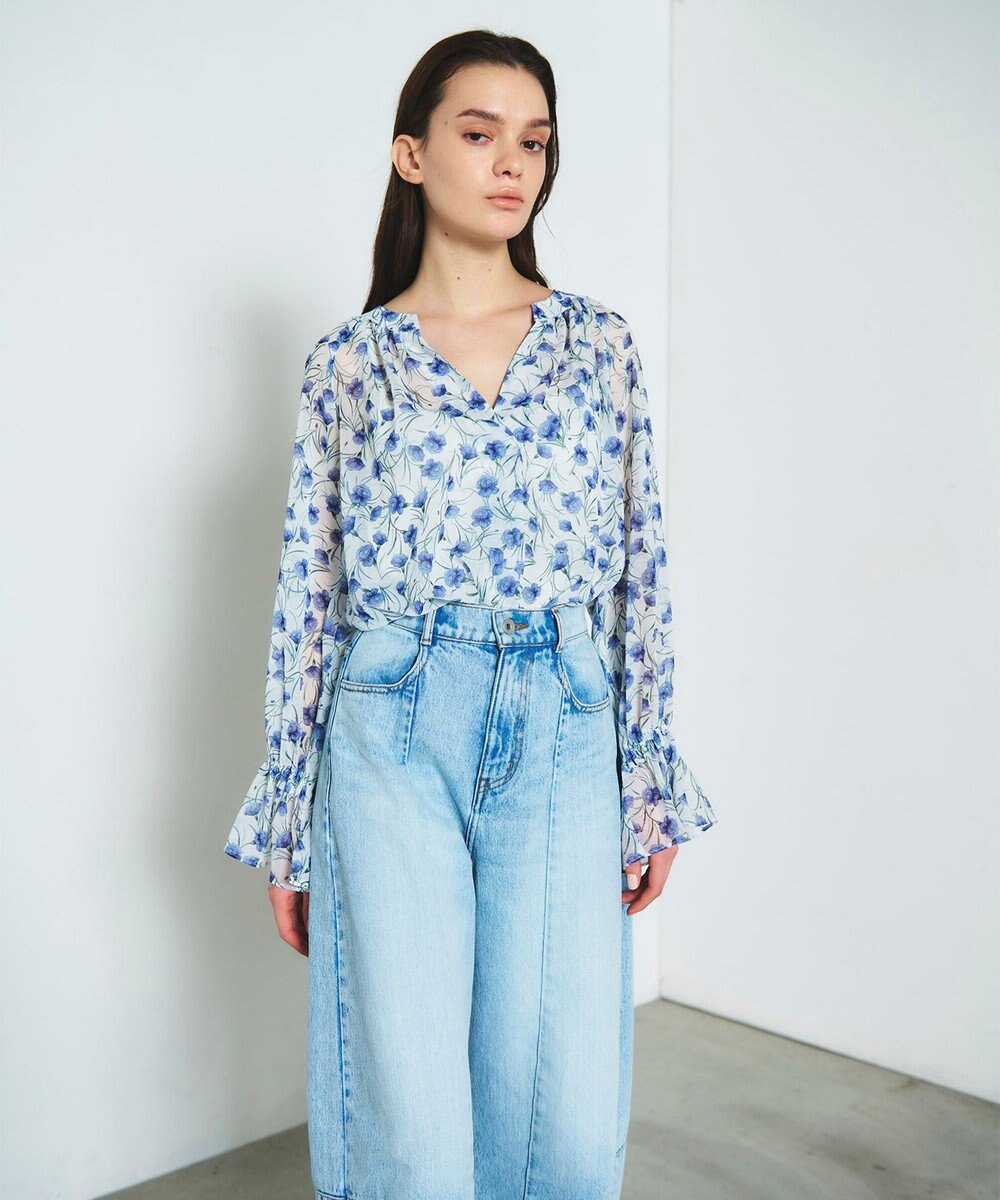 GRACE CONTINENTAL スモールフラワーケープトップ 