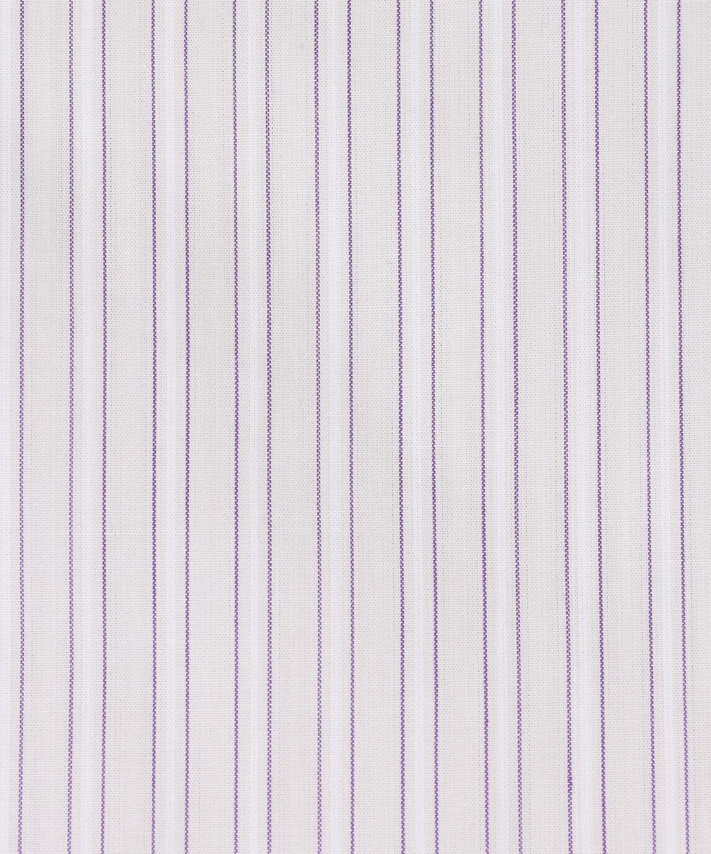 J.PRESS LADIES L 【洗える】APESCO ストライプ バンドカラー ブラウス 