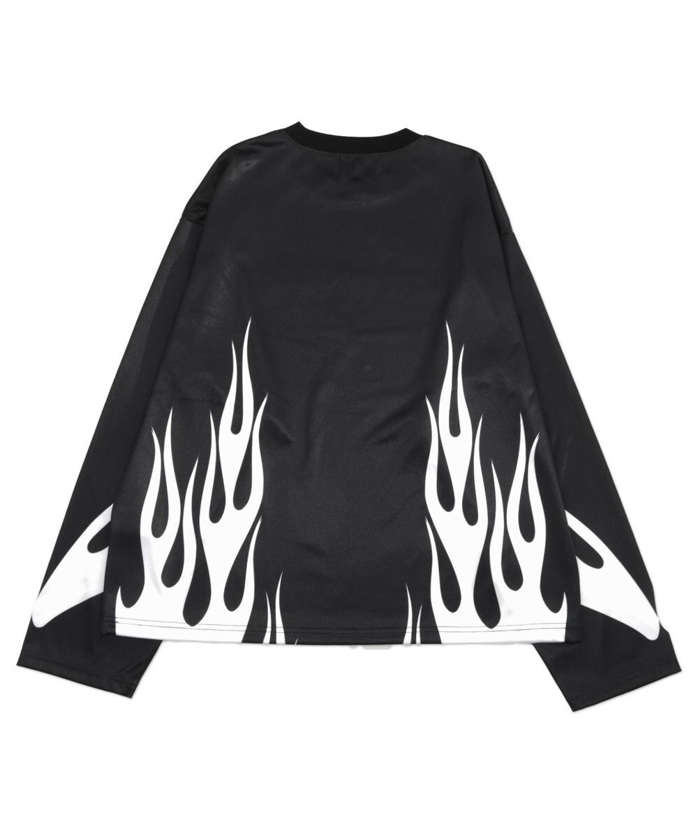 WEGO 【ユニセックス着用ITEM】ファイヤーパターンゲームロゴT（長袖） 