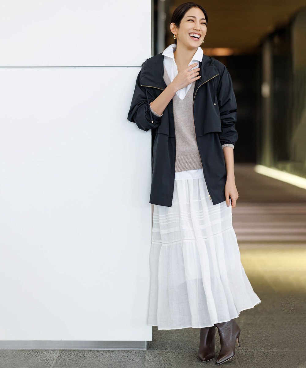 23区 【洗える/撥水加工】ナイロン2WAYストレッチ フーデットアウター 