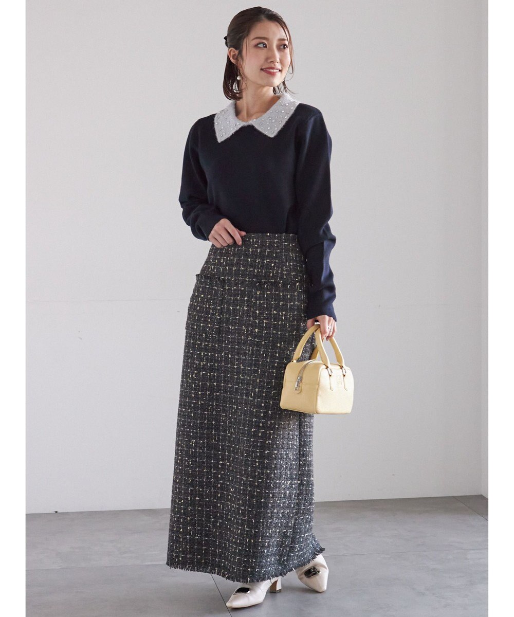 Te chichi ラメフェザーデコラカラーニット 