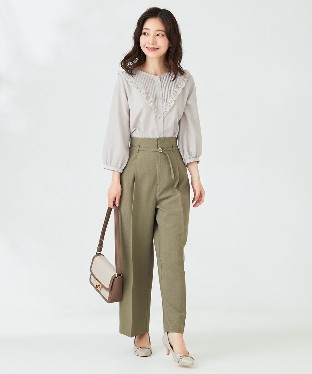 ANY SIS 【セットアップ対応】リネンライク ワイドパンツ 