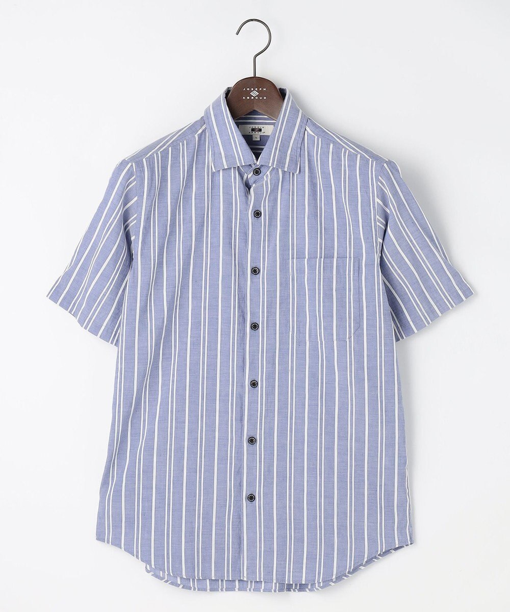 JOSEPH ABBOUD 【キングサイズ・清涼・リネンブレンド】コットンリネン ボイルコード　半袖 シャツ 
