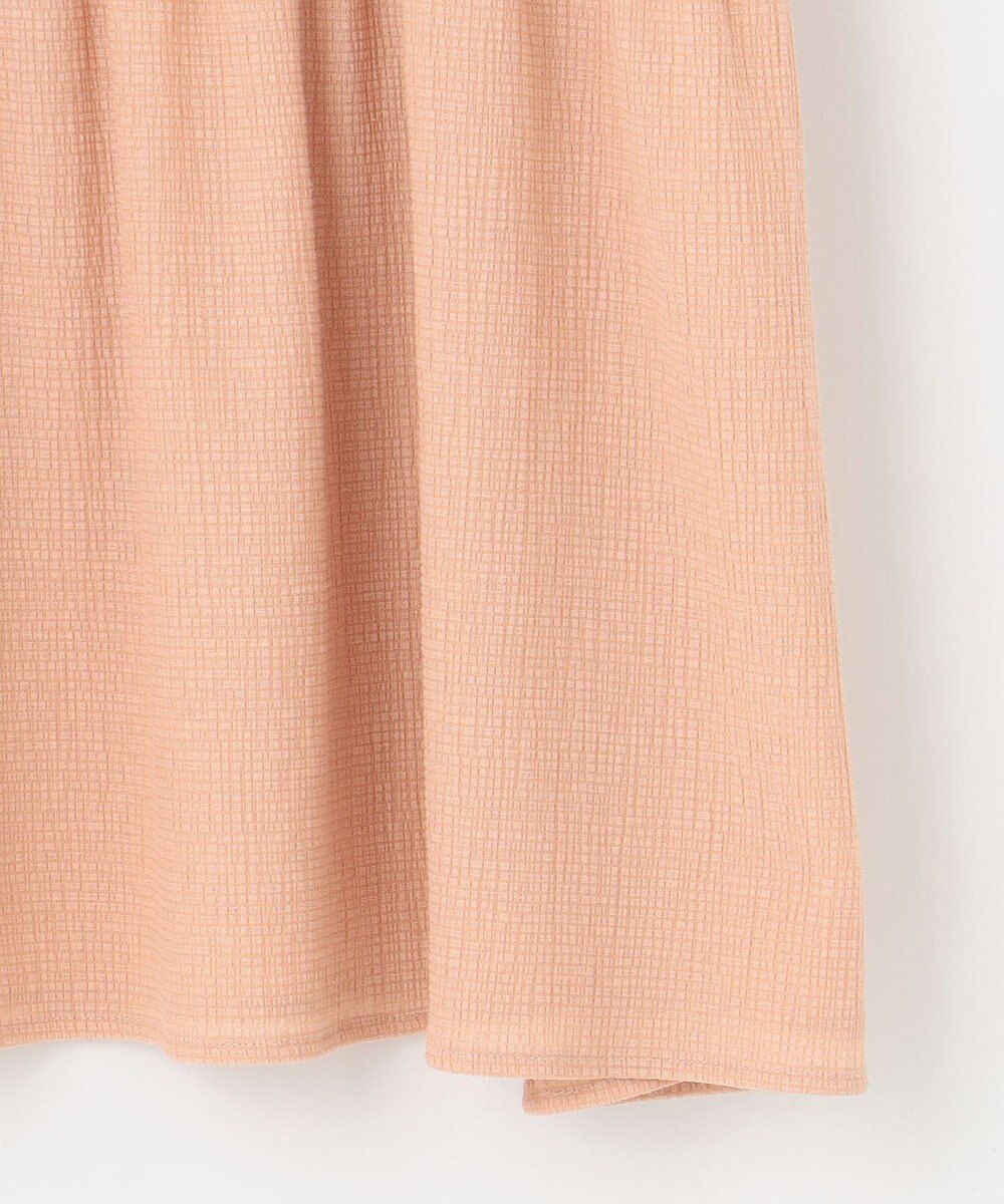 自由区 【洗える】リネンサッカーコンビペプラム カットソー 