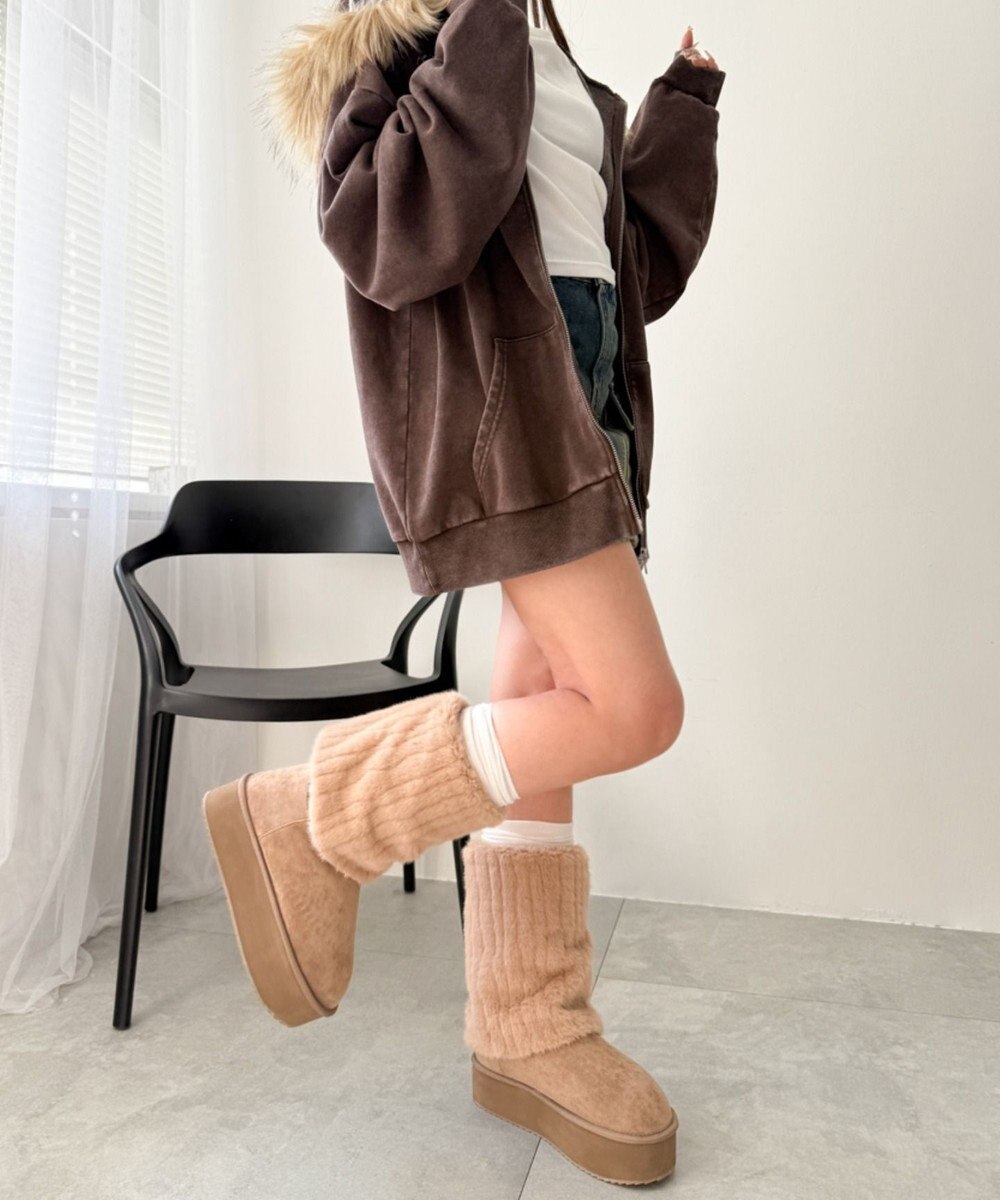 WEGO 【暖かい】2wayムートンタッチブーツ 