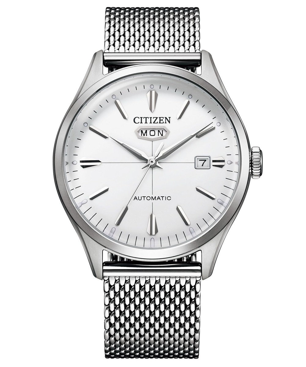 CITIZEN 【ひとつは持ちたいメカ時計】60年代デザインにインスパイア CITIZEN C7 日付・曜日表示 レトロ 復刻デザイン 機械式腕時計 シルバー