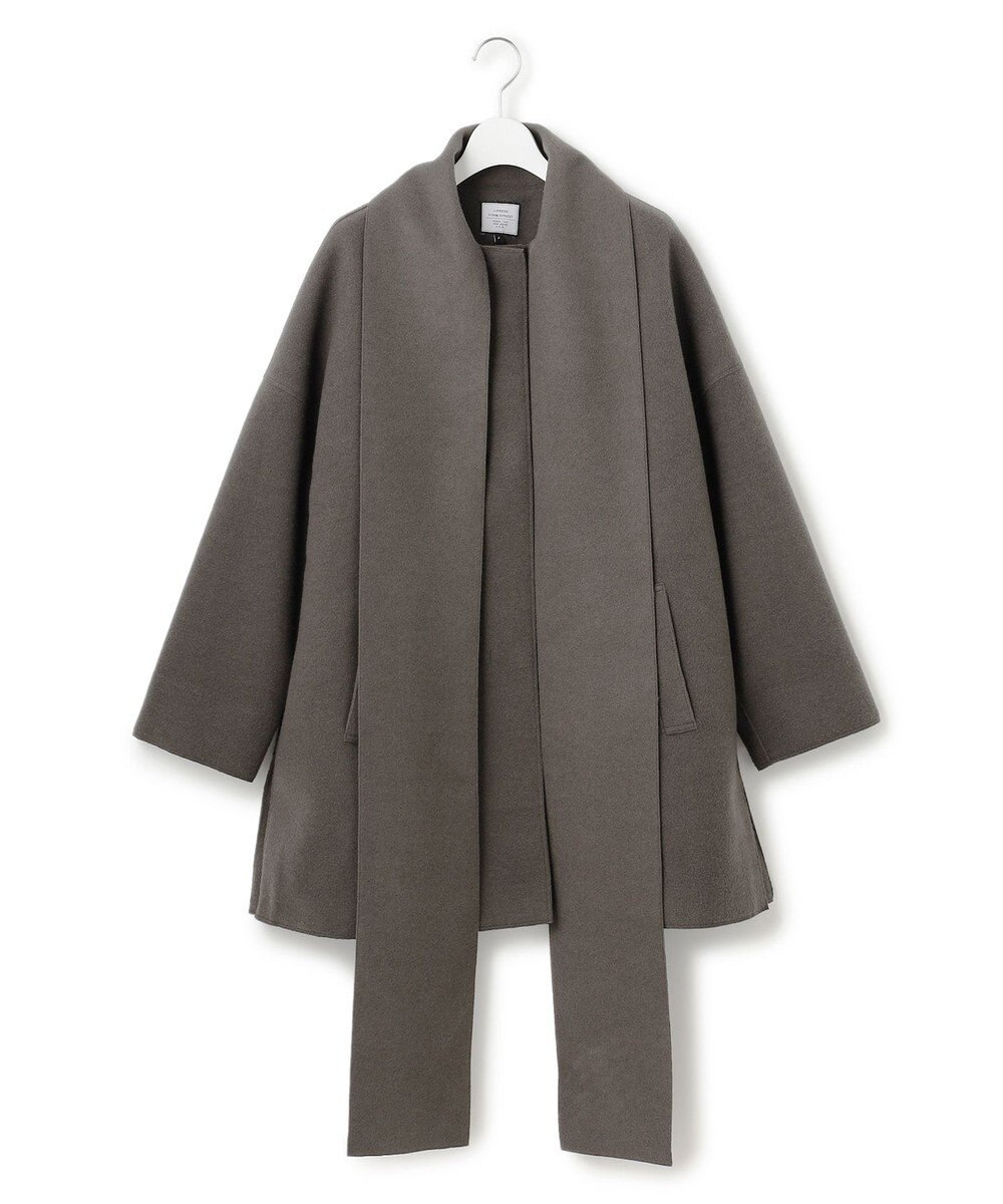 J.PRESS YORK STREET 【WOMEN】NEEDLE JERSEY マフラー付コート 