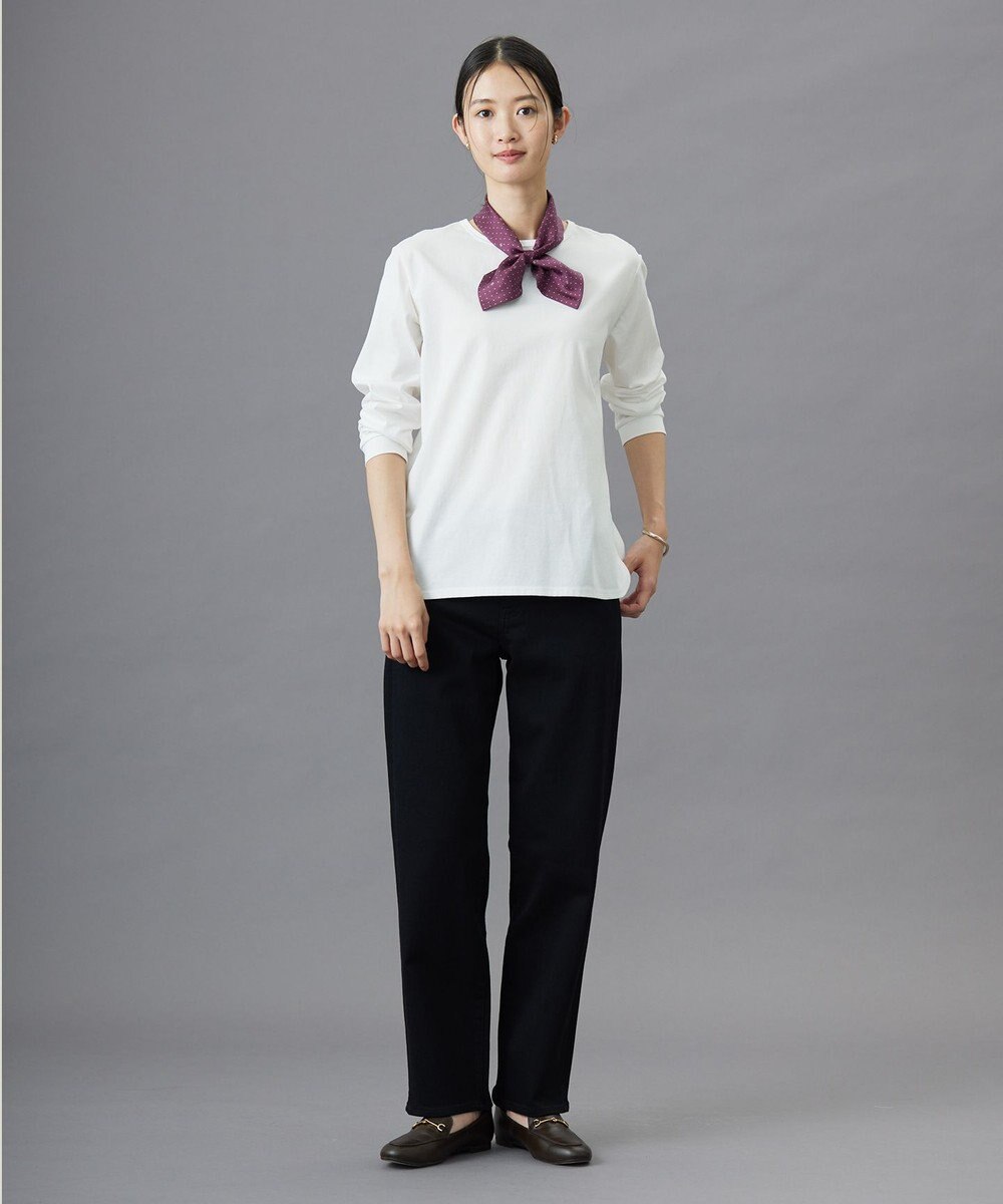 J.PRESS LADIES S 【洗える】裏起毛ストレッチ デニム パンツ 