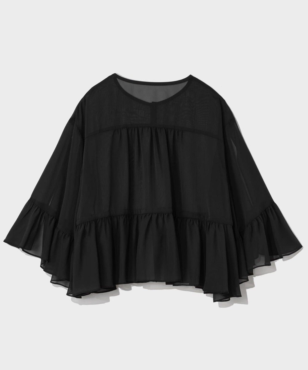 GRACE CONTINENTAL シフォンフリルポンチョ 