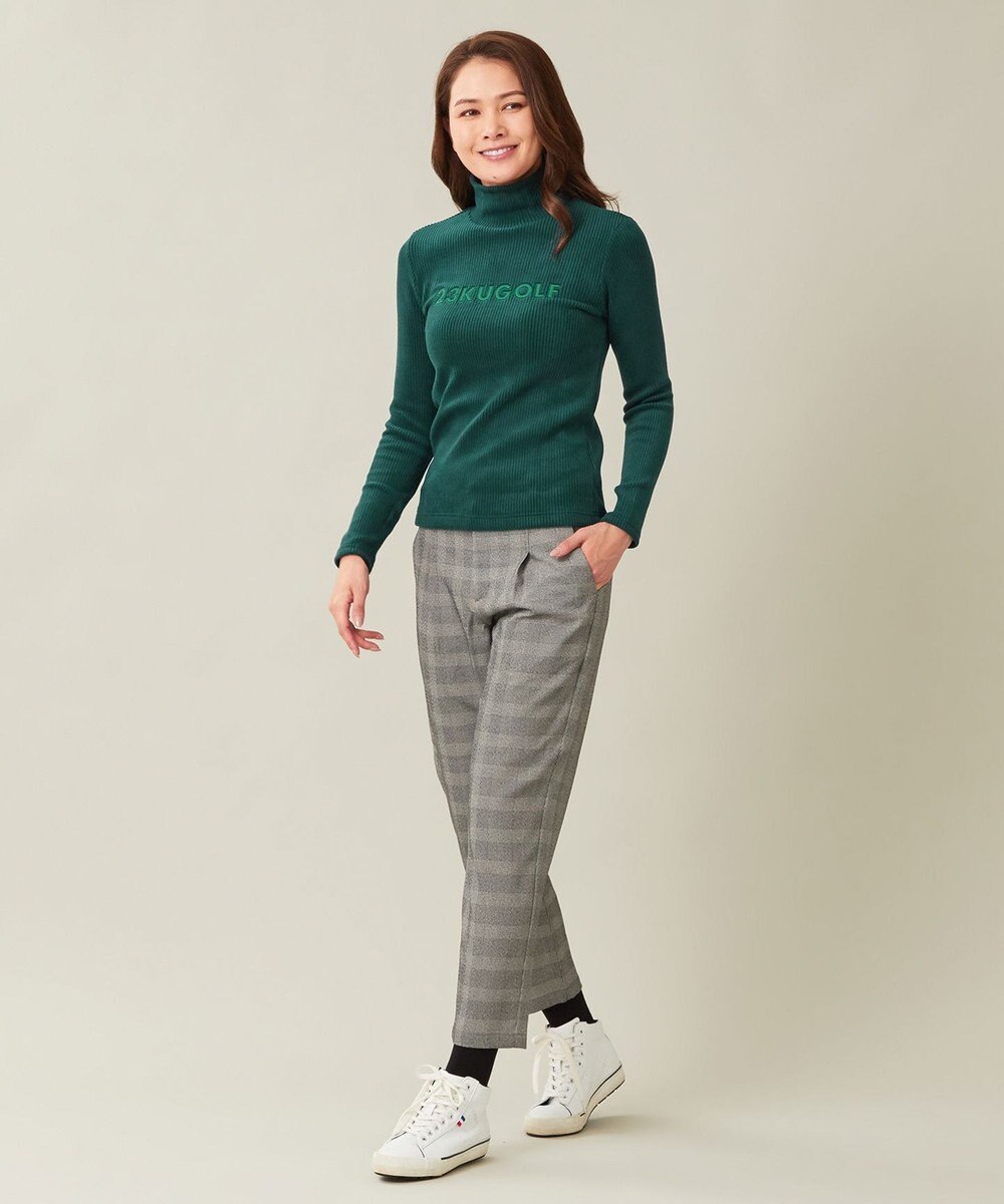 23区GOLF 【23Fondation/WOMEN】グレンチェック柄 テーパードパンツ 