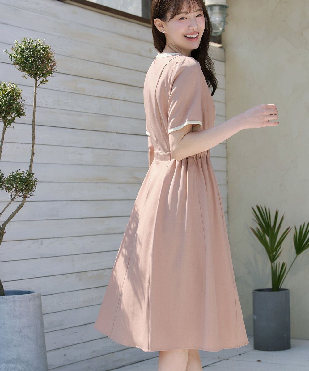 Tiaclasse L 配色フレアワンピース 